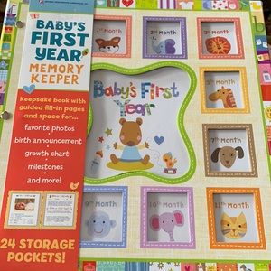 Baby’s first year memory keeper brand new 24 storage pockets